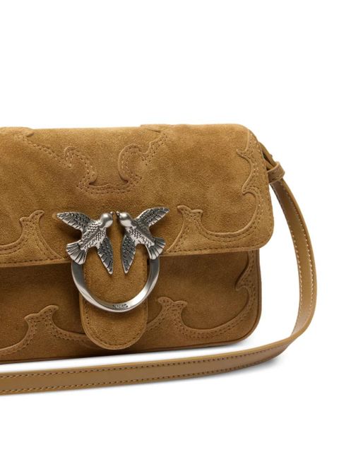 PINKO birds-appliqué shoulder bag - Brown