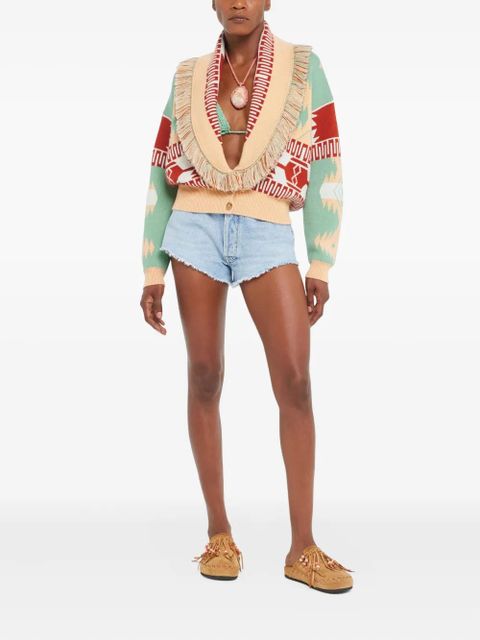 Alanui Icon jacquard fringed cardigan - Neutrals - zdjęcie produktu nr 2