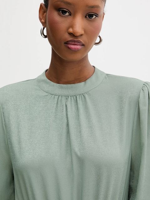 Silvian Heach sukienka FAYIUM kolor zielony mini rozkloszowana GPA25322VE