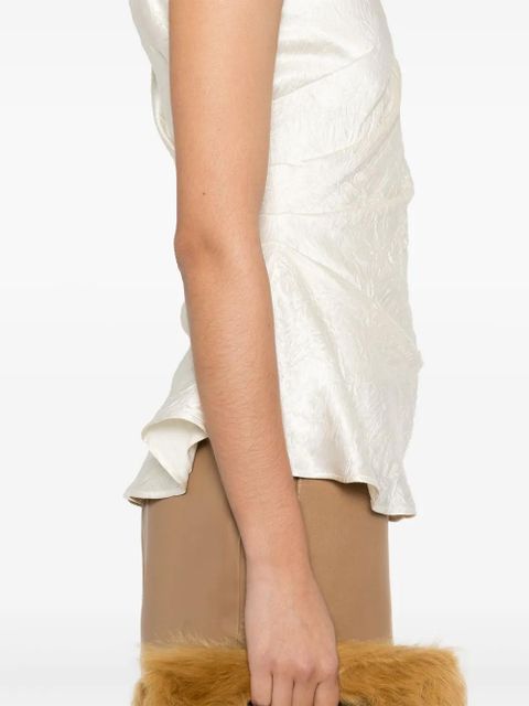 Alexander McQueen asymmetric satin top - Neutrals