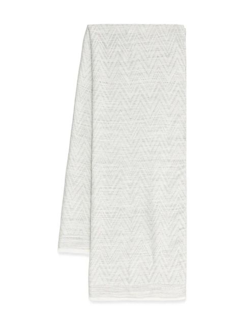 Missoni chevron fringed scarf - White - zdjęcie produktu nr 1