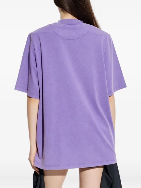 The Attico logo-embroidered top - Purple