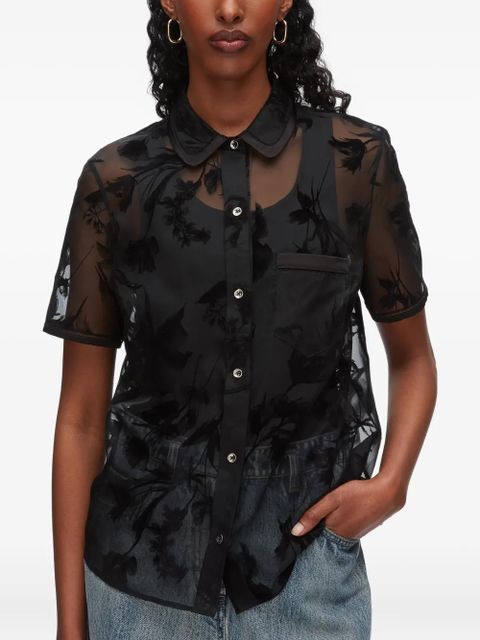 3.1 Phillip Lim embossed-floral short-sleeve shirt - Black