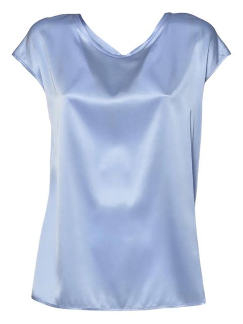 SOLOTRE tie-detail crew-neck top - Blue - zdjęcie produktu nr 1