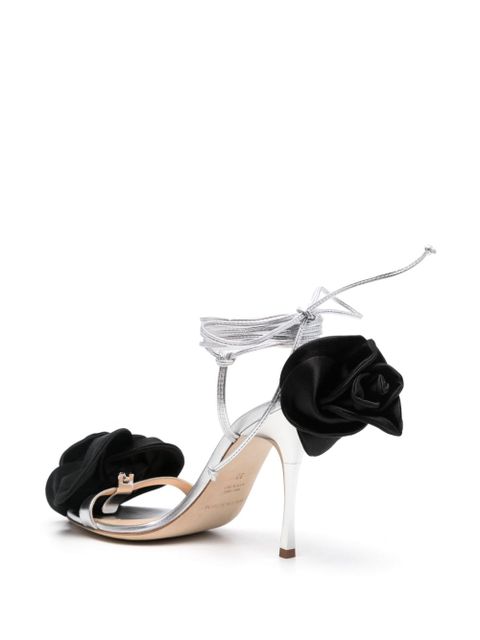 Magda Butrym 110mm floral-appliqué sandals - Silver