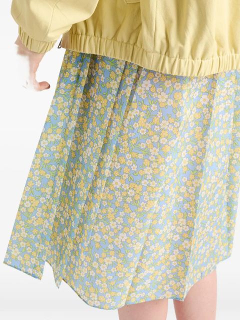 Prada full floral-print Re-Nylon skirt - Blue