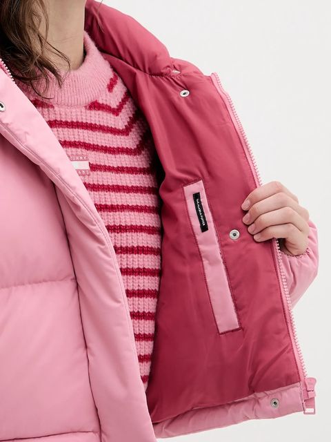Tommy Jeans kurtka puchowa kolor różowy zimowa oversize DW0DW21624