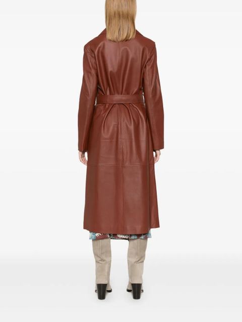Yves Salomon leather coat - Brown