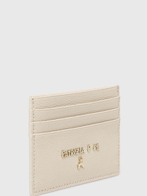 Patrizia Pepe etui na karty skórzane kolor beżowy CQ7001 L001
