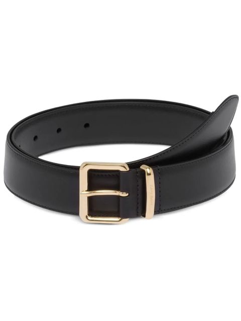 Miu Miu laser-engraved logo belt - Black - zdjęcie produktu nr 1