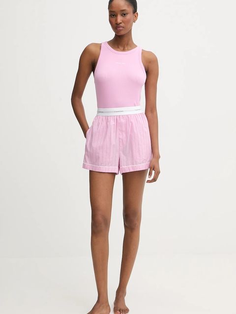 Calvin Klein Underwear szorty piżamowe bawełniane damska kolor różowy bawełniana LV00QS7573 - zdjęcie produktu nr 2