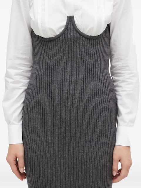 Sportmax ribbed bustier skirt - Grey