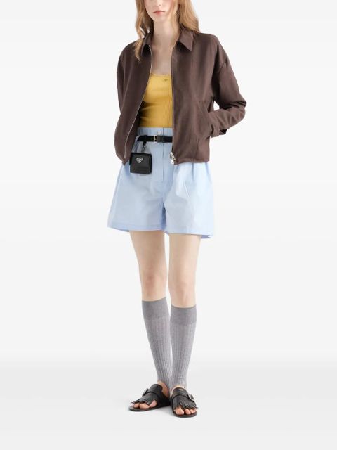 Prada cotton-poplin shorts - Blue