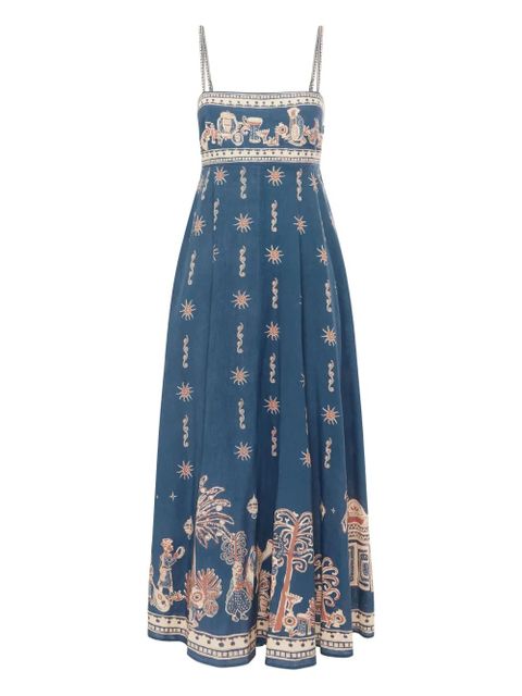 ALEMAIS Acacia printed midi dress - Blue - zdjęcie produktu nr 1