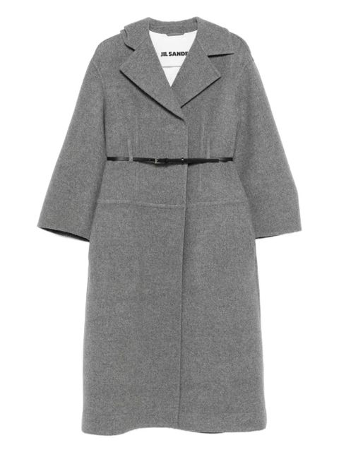 Jil Sander belted wool-cotton coat - Grey - zdjęcie produktu nr 1
