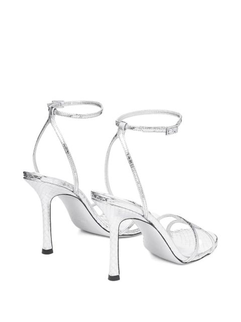 Jimmy Choo 100mm Leo ankle-strap open-toe sandals - Silver