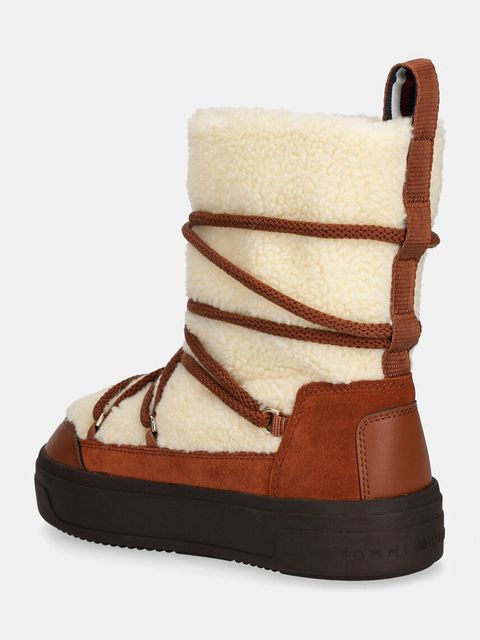 Tommy Hilfiger śniegowce LACE-UP FAUX SHEARLING SNOWBOOT