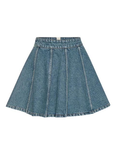 ROTATE BIRGER CHRISTENSEN pleated denim mini skirt - Blue - zdjęcie produktu nr 1