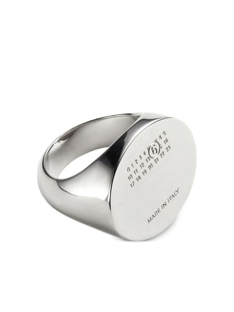 MM6 Maison Margiela numbers-engraved signet ring - Silver