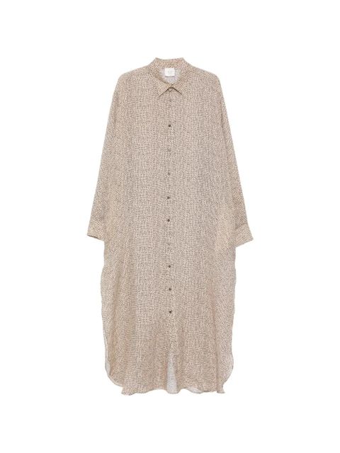 Alysi polka-dot shirt midi dress - Neutrals - zdjęcie produktu nr 1