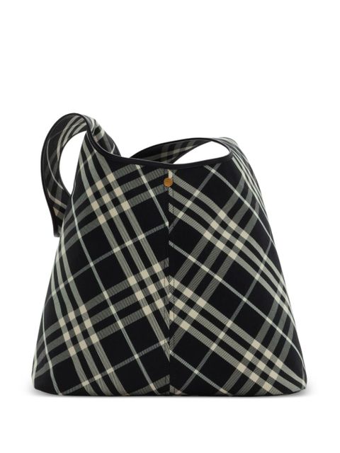 Burberry large check shoulder bag - Black