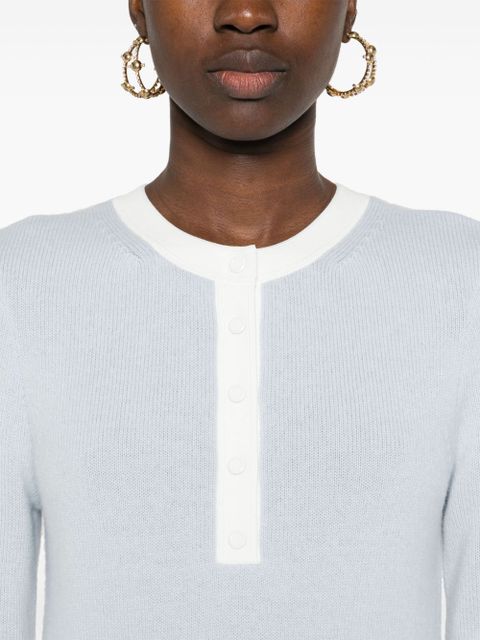 SANDRO Henley-neck sweater - Blue