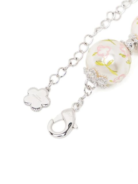 SHUSHU/TONG painted faux-pearl necklace - Silver