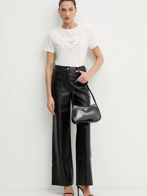 Morgan spodnie damskie kolor czarny proste high waist PERINE - zdjęcie produktu nr 2