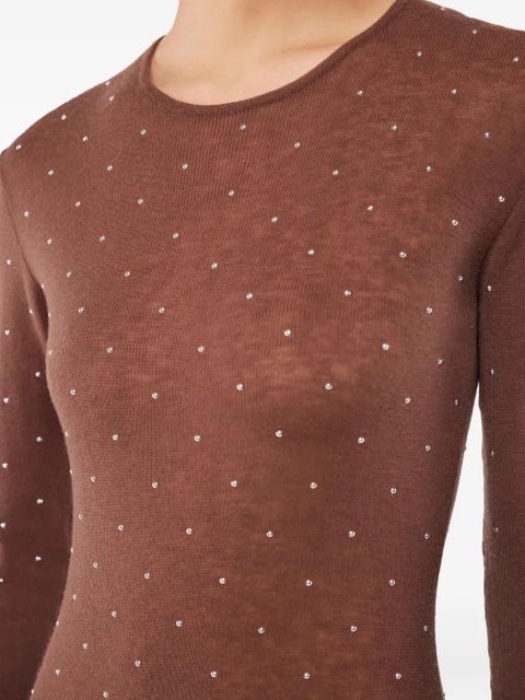 Rabanne embellished long-sleeved maxi dress - Brown