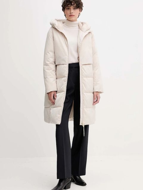 Tommy Hilfiger spodnie z dodatkiem wełny damskie kolor granatowy szerokie high waist WW0WW48352 - zdjęcie produktu nr 2