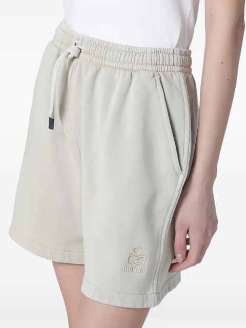 ISABEL MARANT drawstring-fastening logo-detail shorts - Neutrals