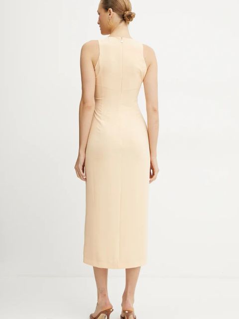 Patrizia Pepe sukienka kolor pomarańczowy midi prosta 2A2887 A411