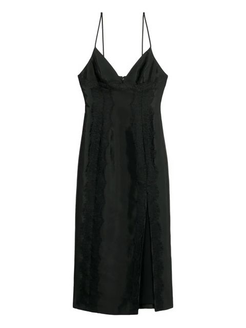 Blumarine lace-detail slit midi dress - Black - zdjęcie produktu nr 1