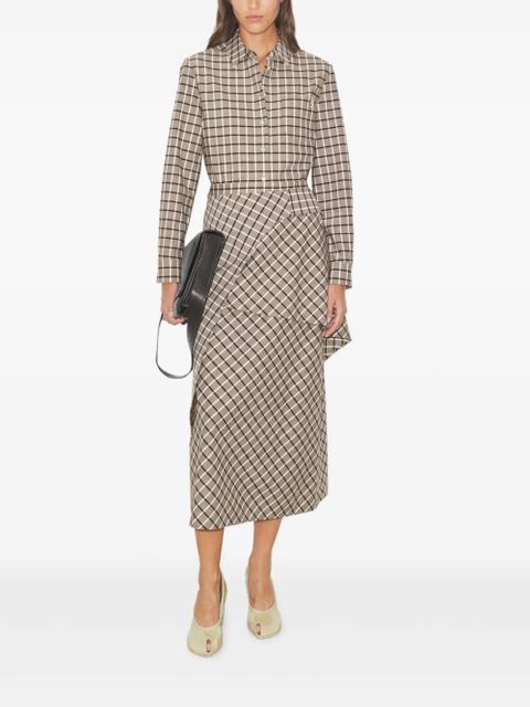 Tory Burch checked wool shirt - Neutrals - zdjęcie produktu nr 2
