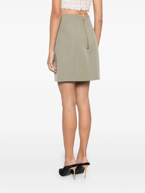 Balmain high-waisted wool miniskirt - Green