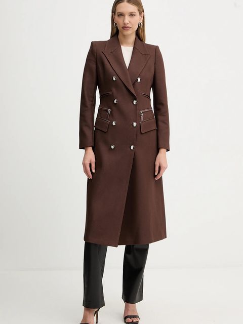 Elisabetta Franchi płaszcz kolor brązowy CP01056E2 - zdjęcie produktu nr 1