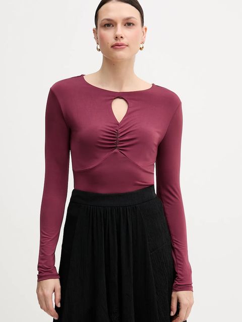 Sisley longsleeve kolor bordowy 35B8L107V - zdjęcie produktu nr 1