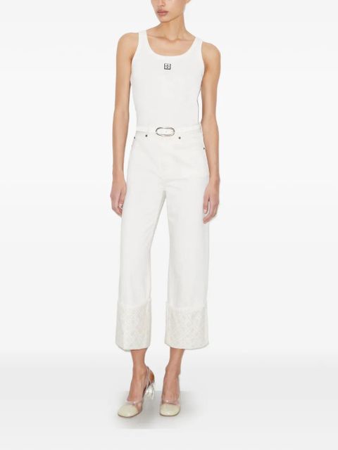Tory Burch contrast-cuff straight-leg jeans - White - zdjęcie produktu nr 2