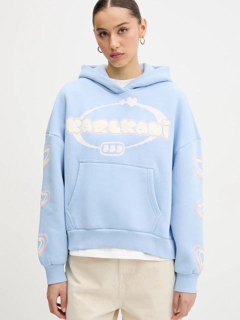 Karl Kani bluza damska kolor niebieski z kapturem z nadrukiem 61210082 - zdjęcie produktu nr 1