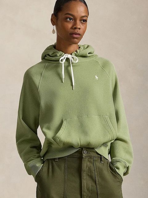 Polo Ralph Lauren bluza damska kolor zielony z kapturem gładka 211971698 - zdjęcie produktu nr 1