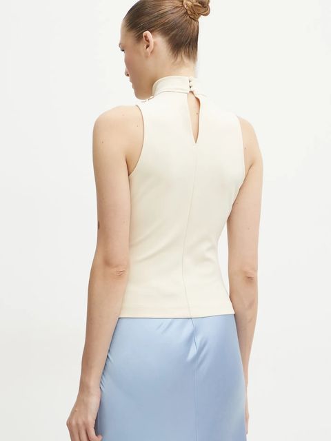 Guess bluzka FANNIE damska kolor beżowy gładka W5RP05 KCBO2