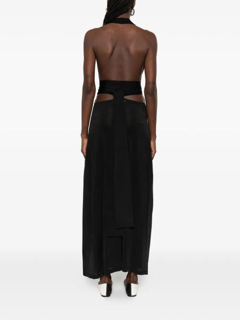 Aya Muse Zirra V-neck midi dress - Black