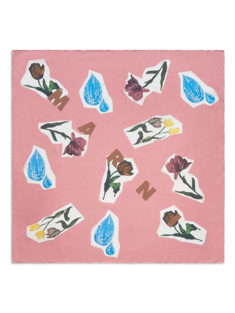Marni floral-print silk scarf - CFC33 pink - zdjęcie produktu nr 1