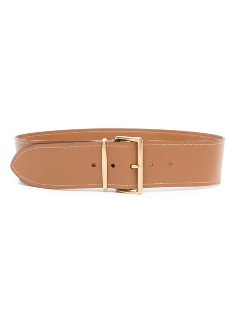 Miu Miu logo-engraved buckle leather belt - Brown - zdjęcie produktu nr 1