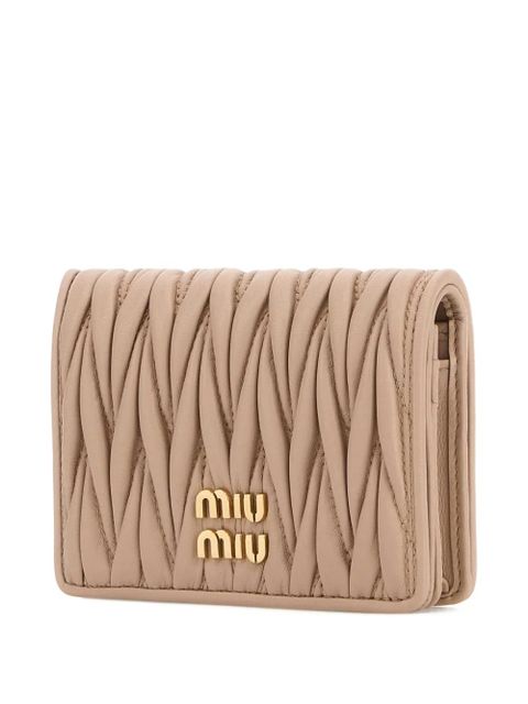 Miu Miu matelassé leather wallet - Neutrals