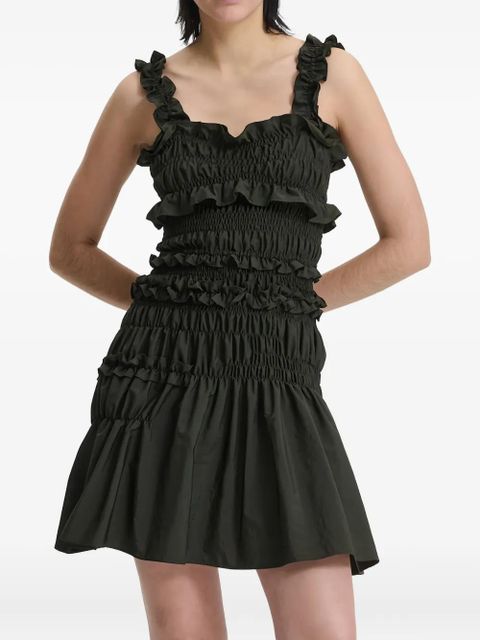 Cecilie Bahnsen smocked ruffled dress - Green