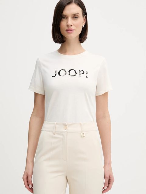 Joop! t-shirt bawełniany damski kolor beżowy 30100842 - zdjęcie produktu nr 1