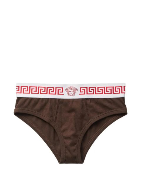 Versace ribbed cotton-jersey briefs - Brown - zdjęcie produktu nr 1