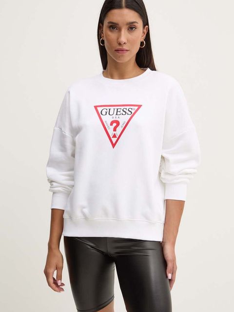 Guess Jeans bluza damska kolor biały z nadrukiem W4YQ00 KC811