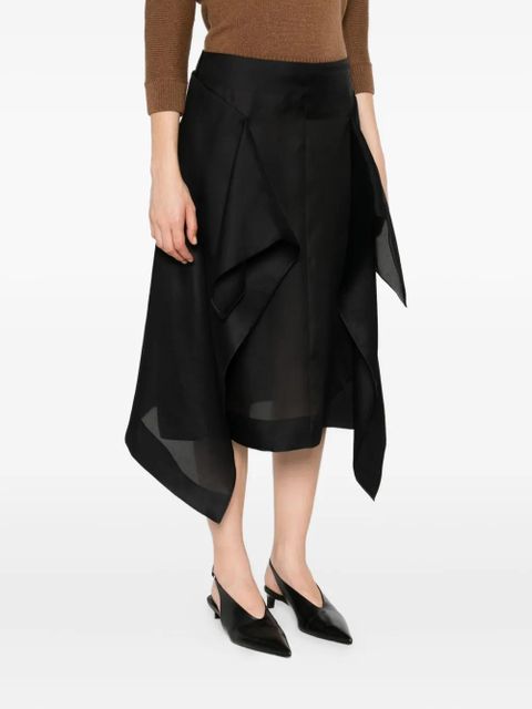 KHAITE Nina ruffled silk skirt - Black - zdjęcie produktu nr 2